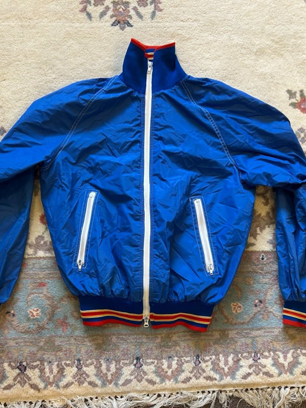 Vintage 70s Field & Stream Gordon Ferguson Blue Nylon Jacket 42L